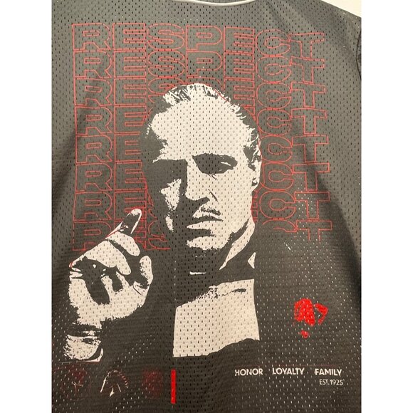 The Godfather baseball jersey shirt mens XL The Don button mesh gray - Picture 7 of 14